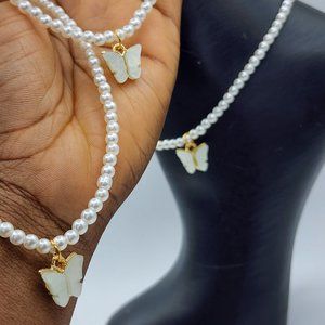 Pearl anklet, ankle jewelry, pearl jewelry